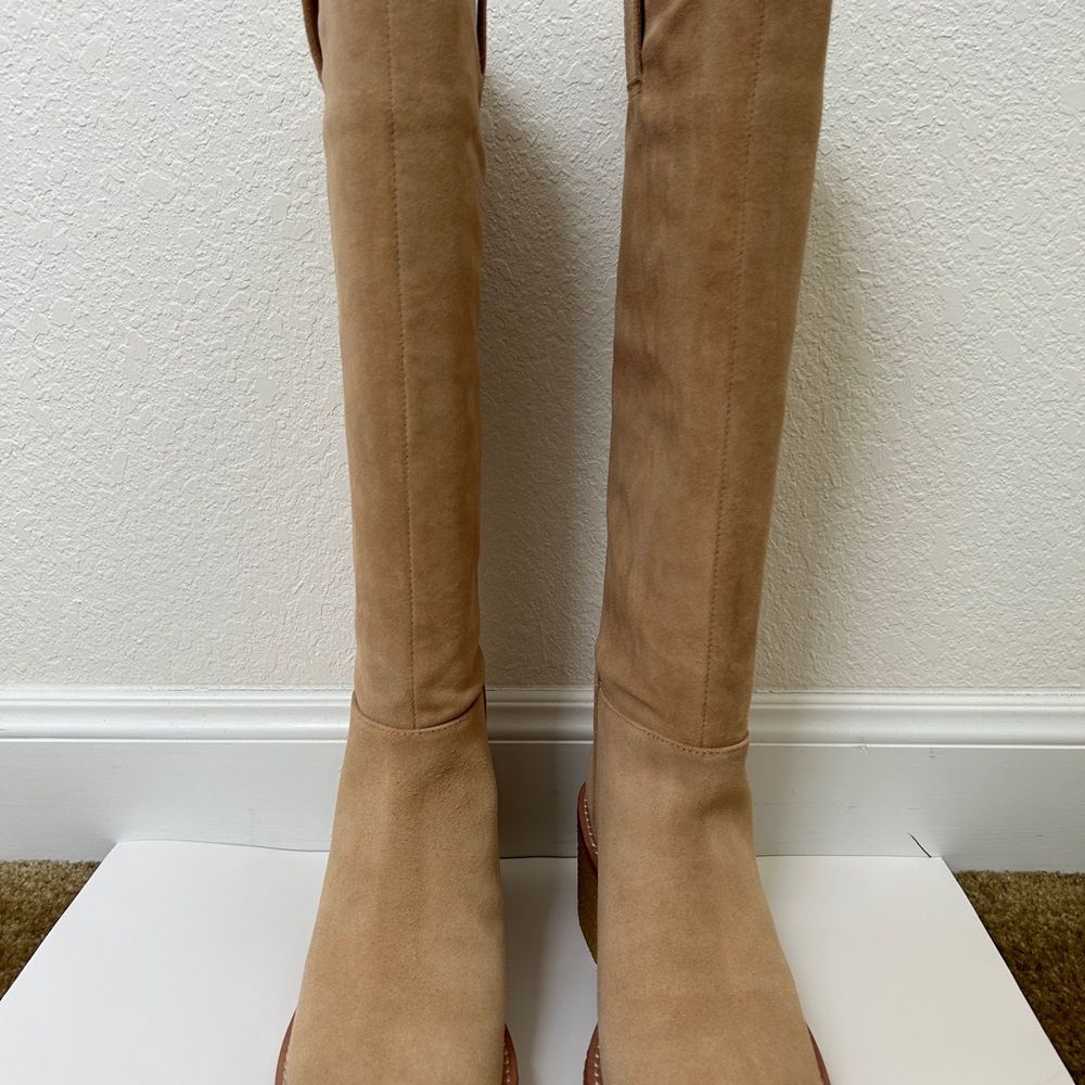 Stuart Weitzman Tan Over the Knee Boots Suede